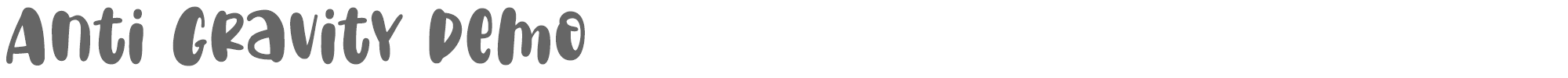 Sample characters Anti Gravity Font